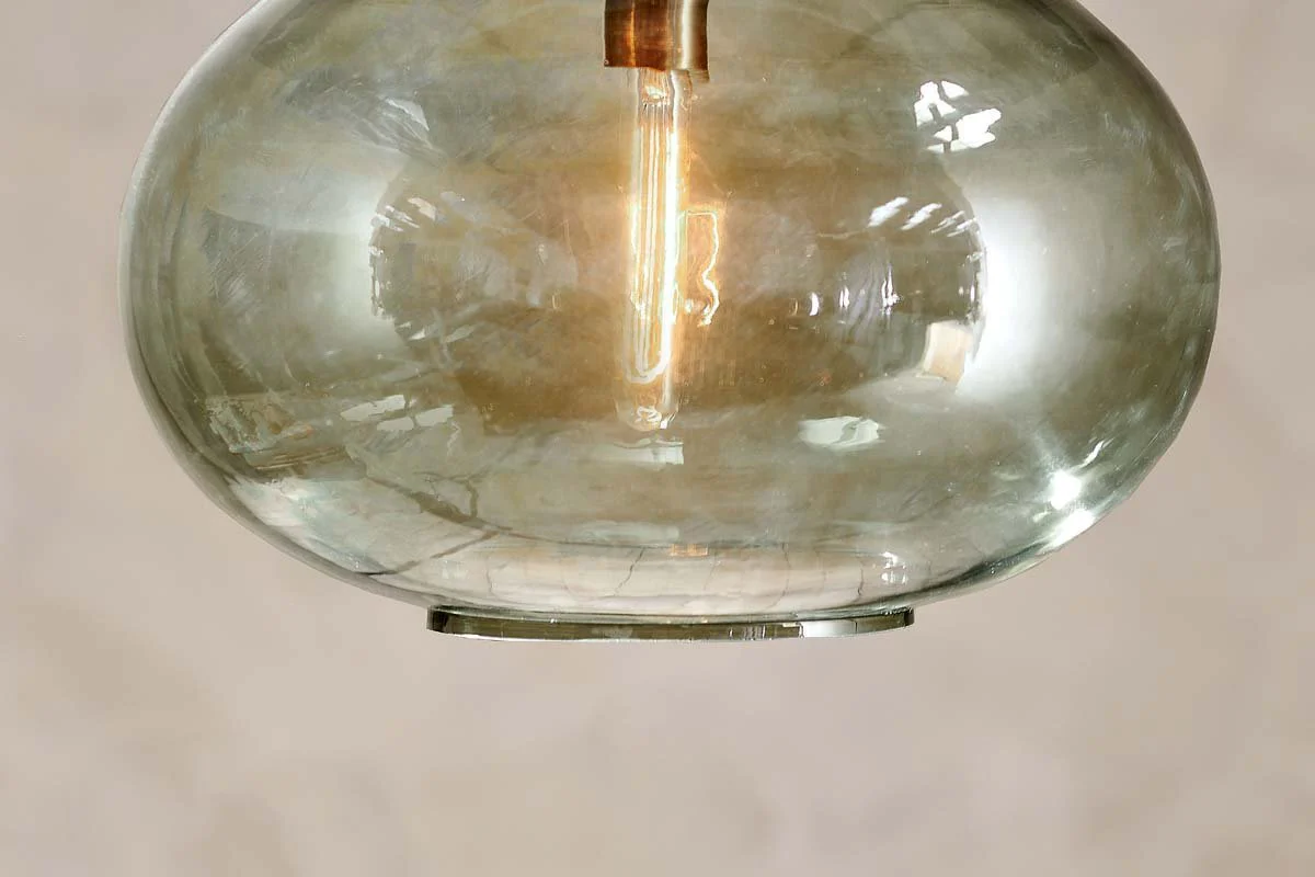 Otoro Recycled Glass Pendant - Green - Large Round - Image 3