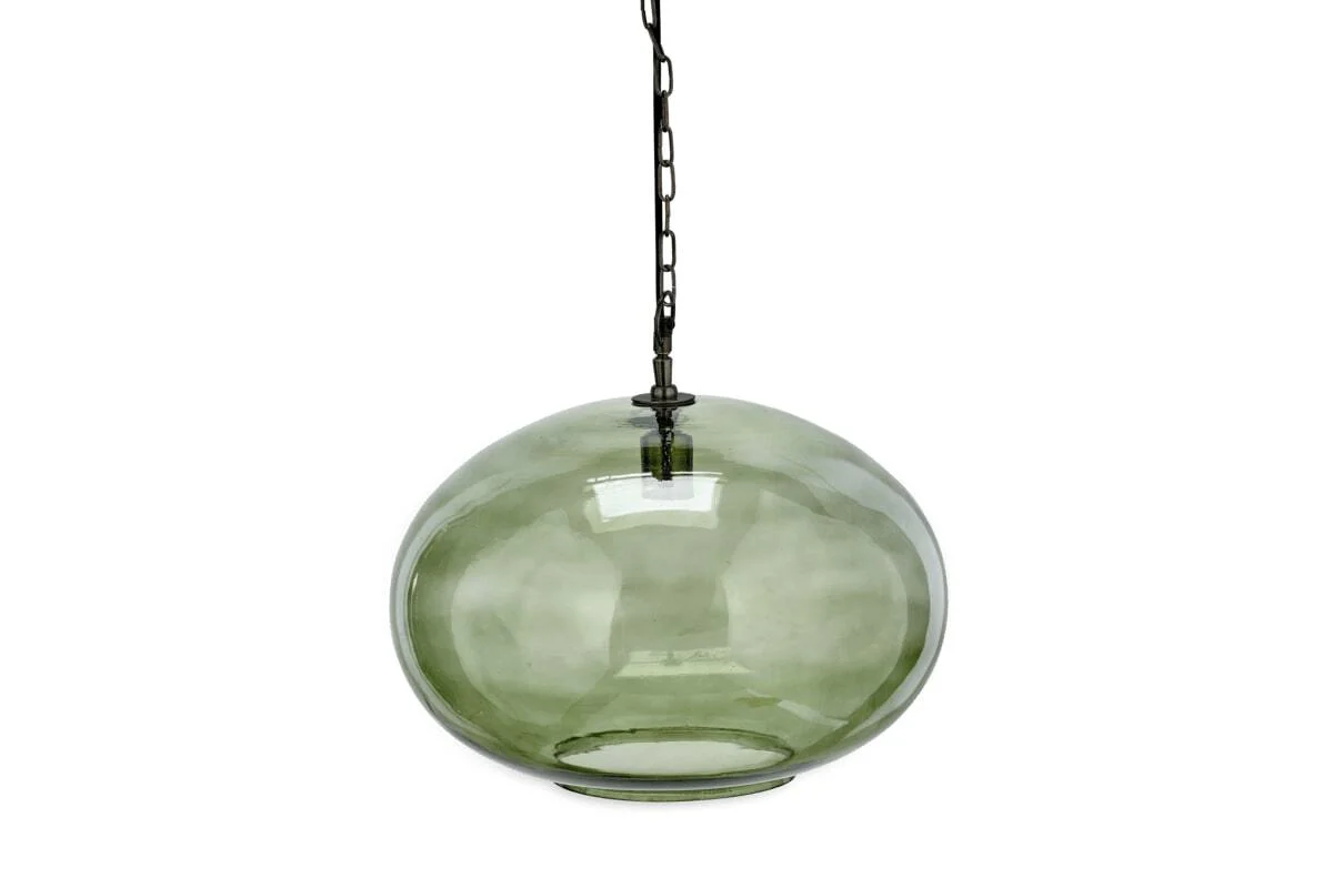 Otoro Recycled Glass Pendant - Green - Large Round - Image 5