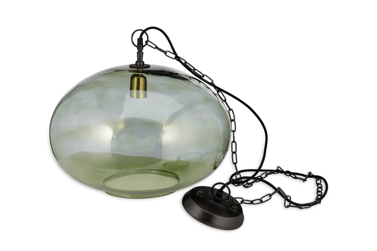 Otoro Recycled Glass Pendant - Green - Large Round - Image 6