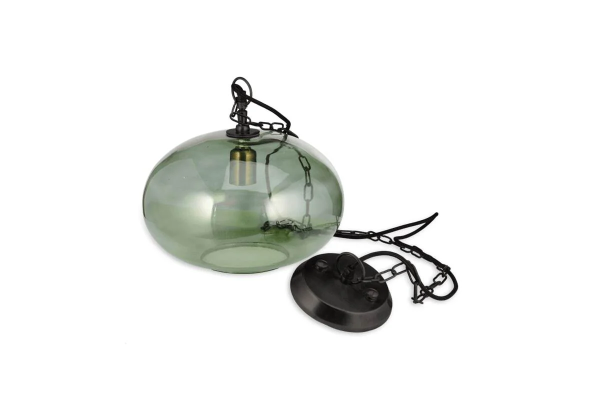 Otoro Recycled Glass Pendant - Green - Small Round - Image 6