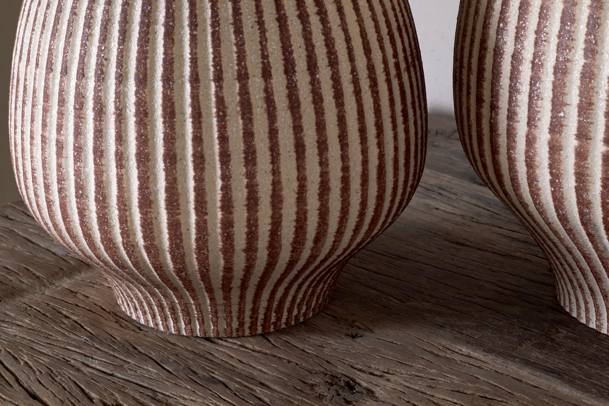 Perola Reactive Glaze Decorative Vase - Natural & Rust - Image 8