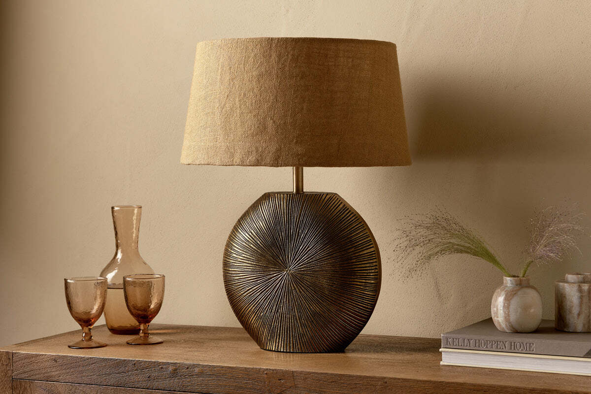 Ramvas Etched Table Lamp - Antique Brass - Image 2