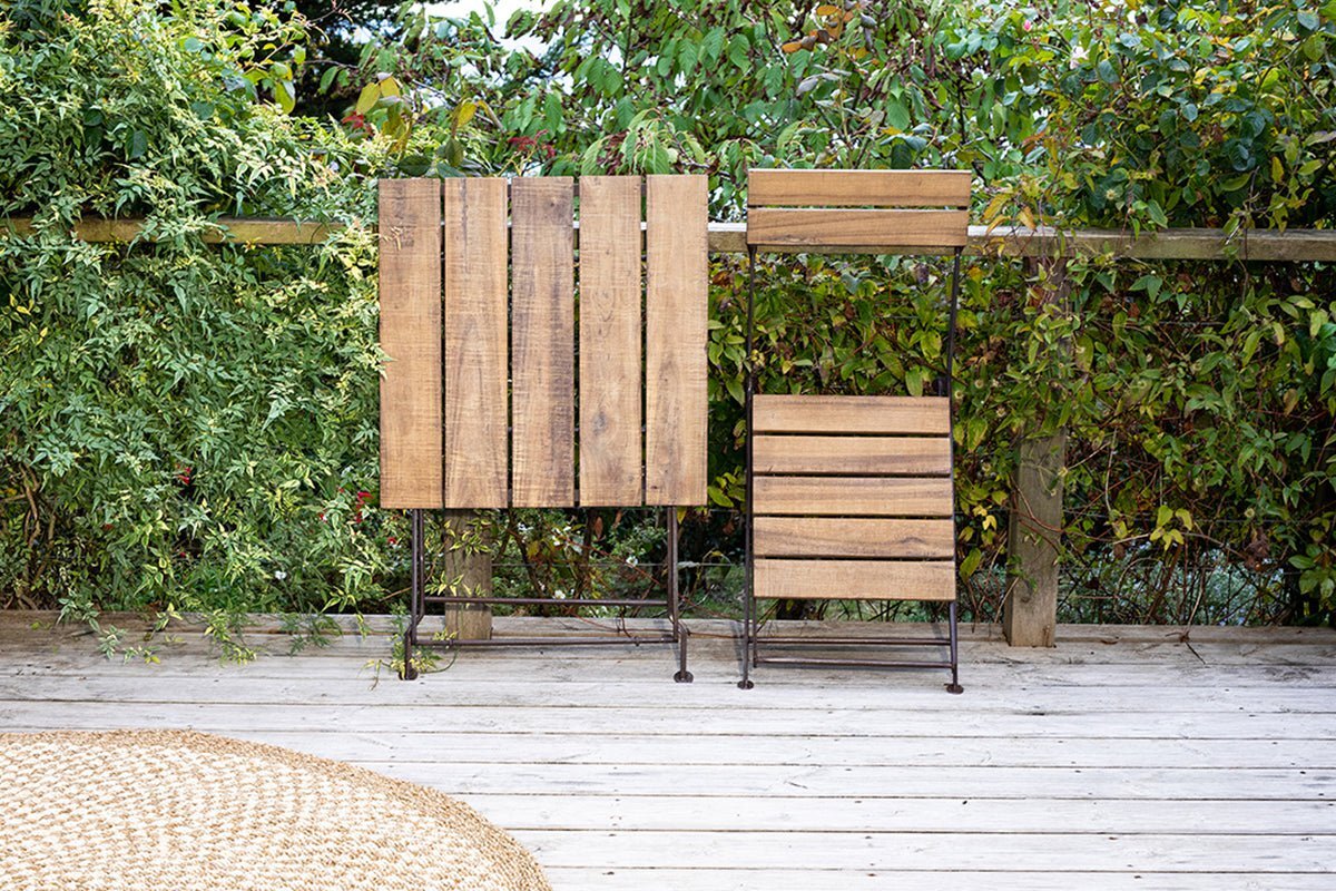 Rishikesh Reclaimed Wood & Iron Folding Chairs - (Set of 2) - Image 7