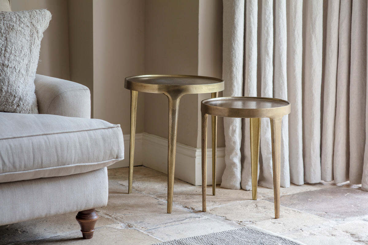 Rohia Cast Metal Side Table - Brass - Image 2