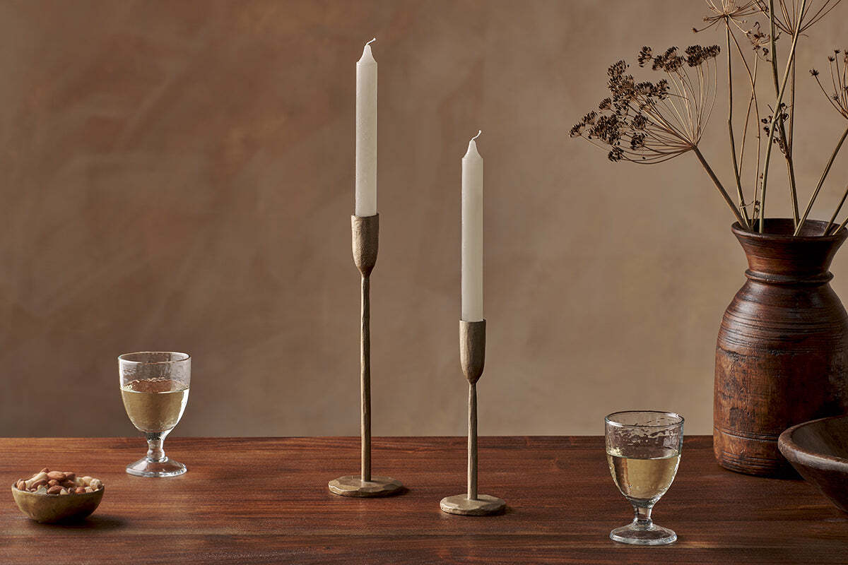 Rustic Soy Blend Dinner Candle - White - (Set of 2) - Image 3