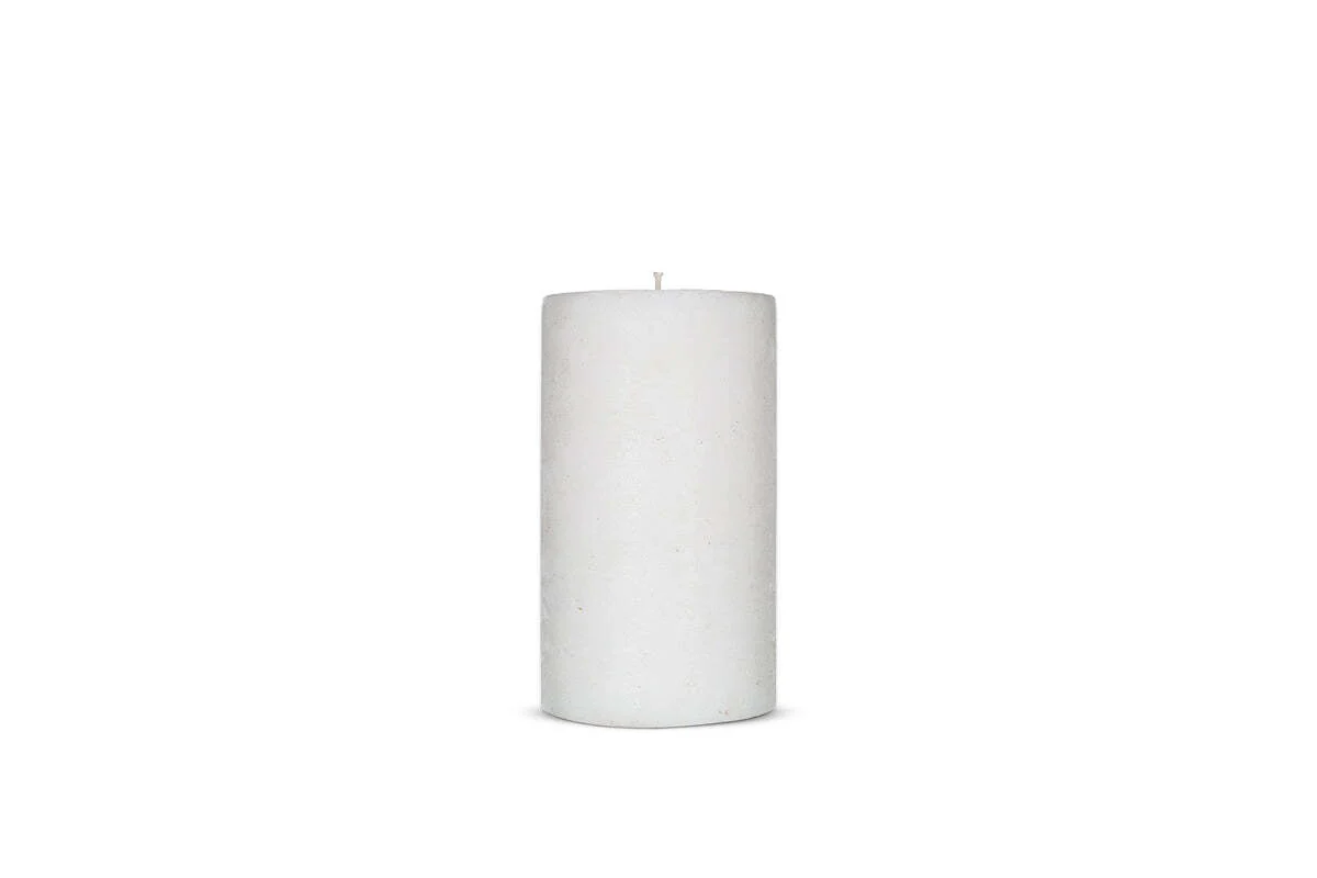 Rustic Soy Blend Pillar Candle - White - Small - Image 4