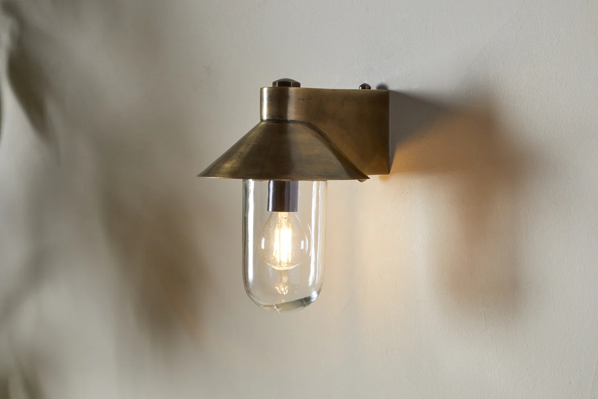 Singa Outdoor Wall Lamp - Antique Brass