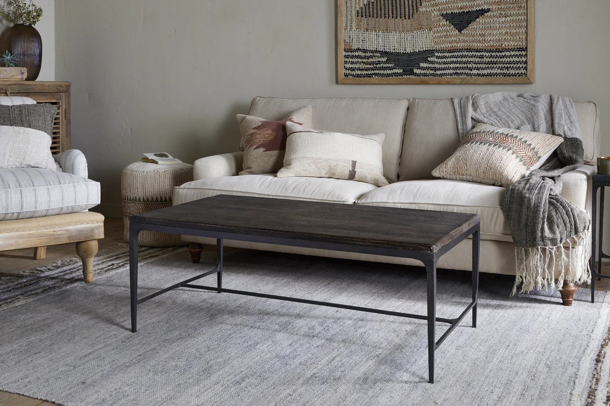 Sita Reclaimed Wood & Iron Coffee Table - Chocolate Brown - Image 3