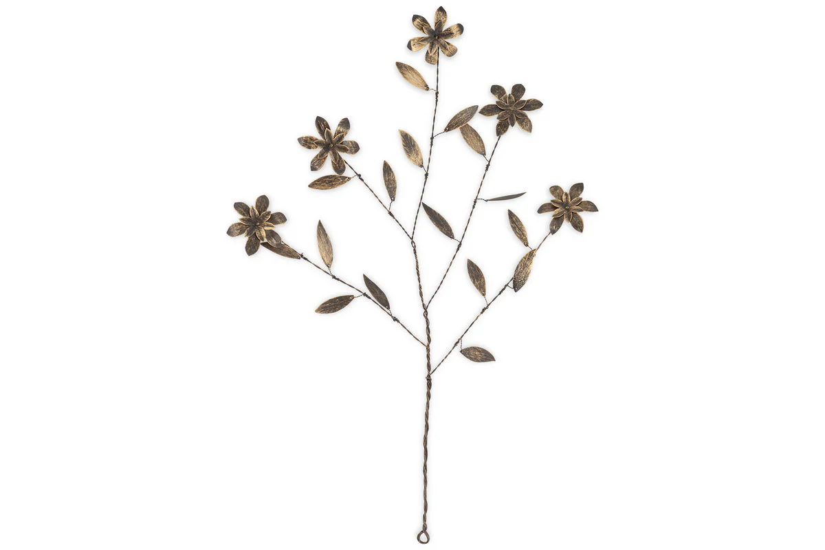 Svara Stem Flower - Antique Brass - Image 3