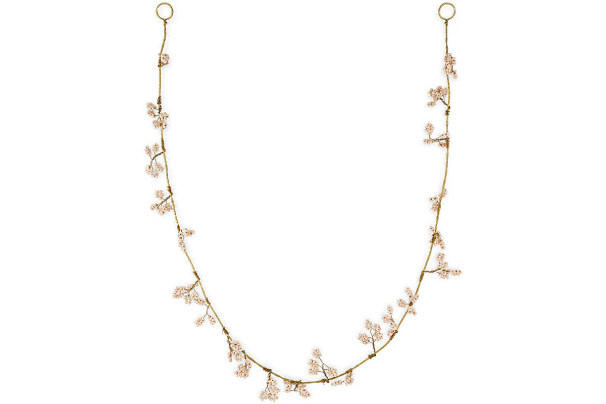 Tanu Mango Wood Beaded Garland - Brass & Natural - Image 4