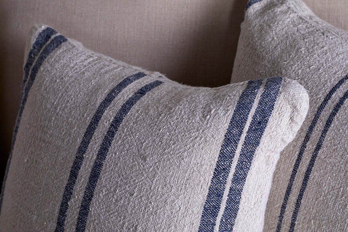 Tendali Linen Stripe Cushion Cover - Navy - Image 3