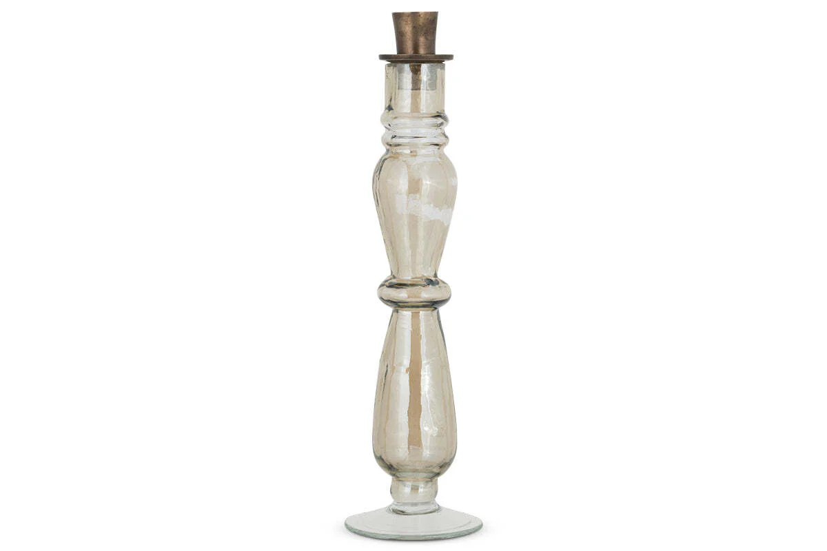 Tharad Recycled Glass Candle Holder - Smoke Lustre - Image 5