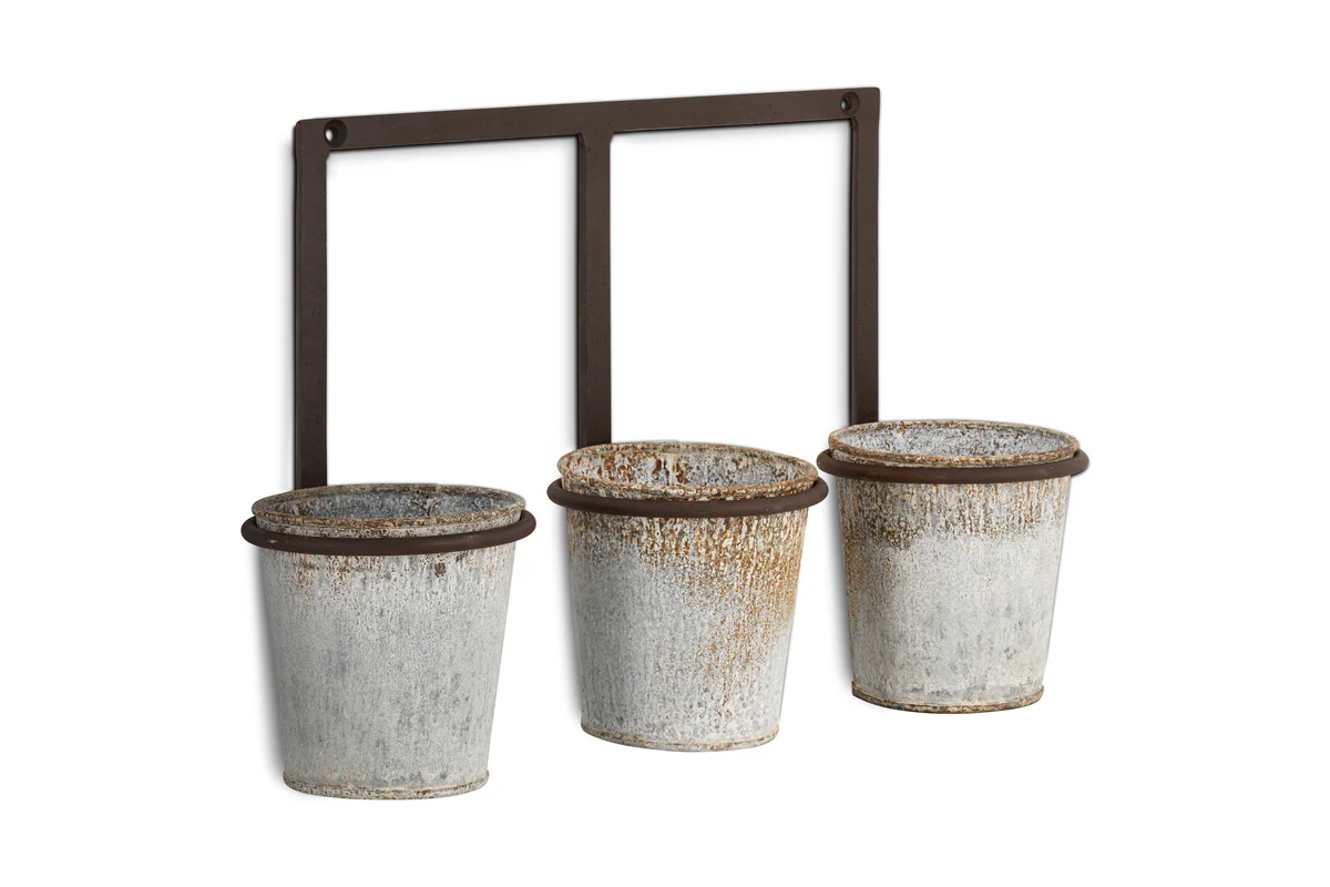 Tukana Triple Wall Hung Planter - Zinc - Image 6