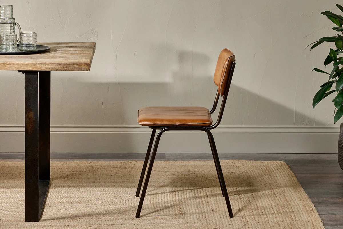 Ukari Leather Dining Chair - Aged Tan - Image 5