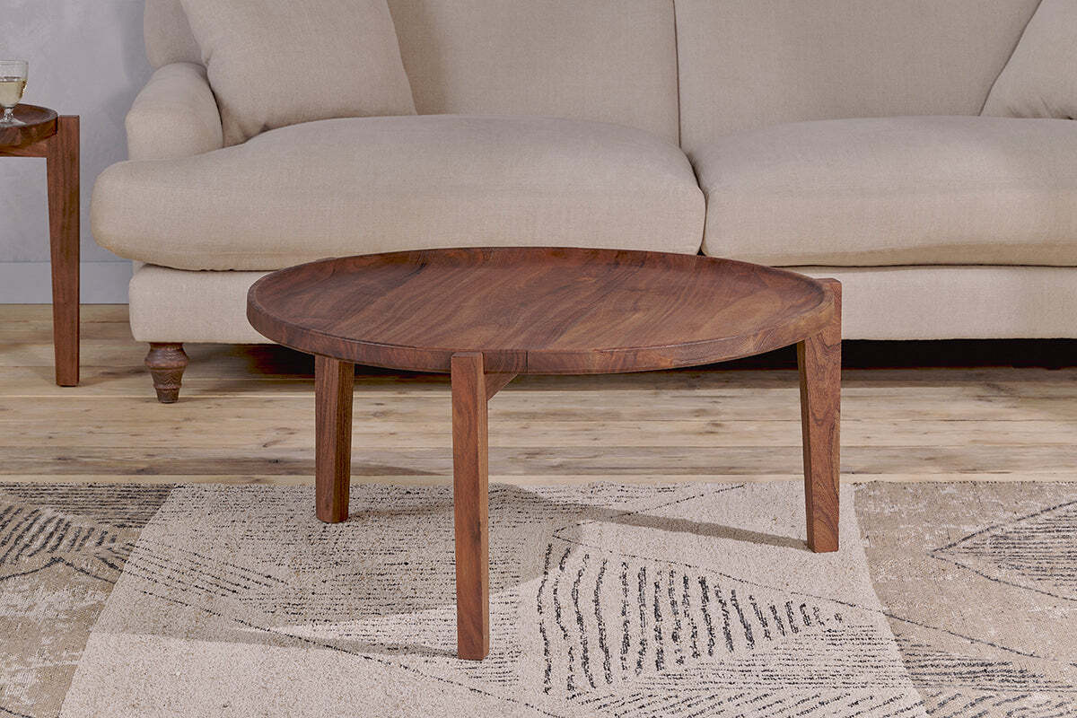 Umar Mango Wood Coffee Table - Dark Brown - Image 2