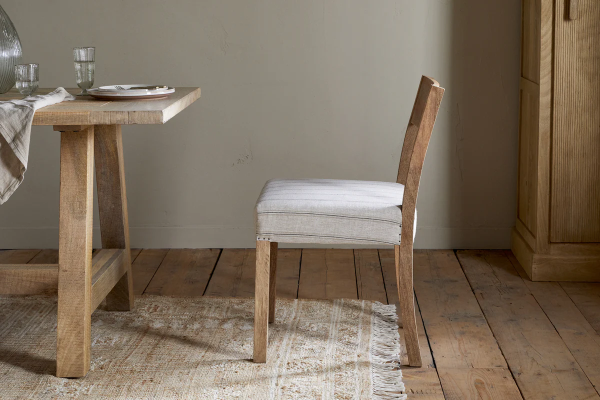 Nidhi Linen Upholstered Dining Chair - Natural - Image 3