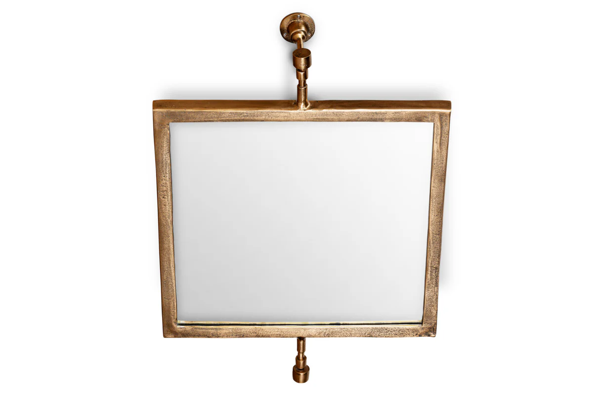 Visala Square Swivel Wall Mirror - Antique Brass - Image 6
