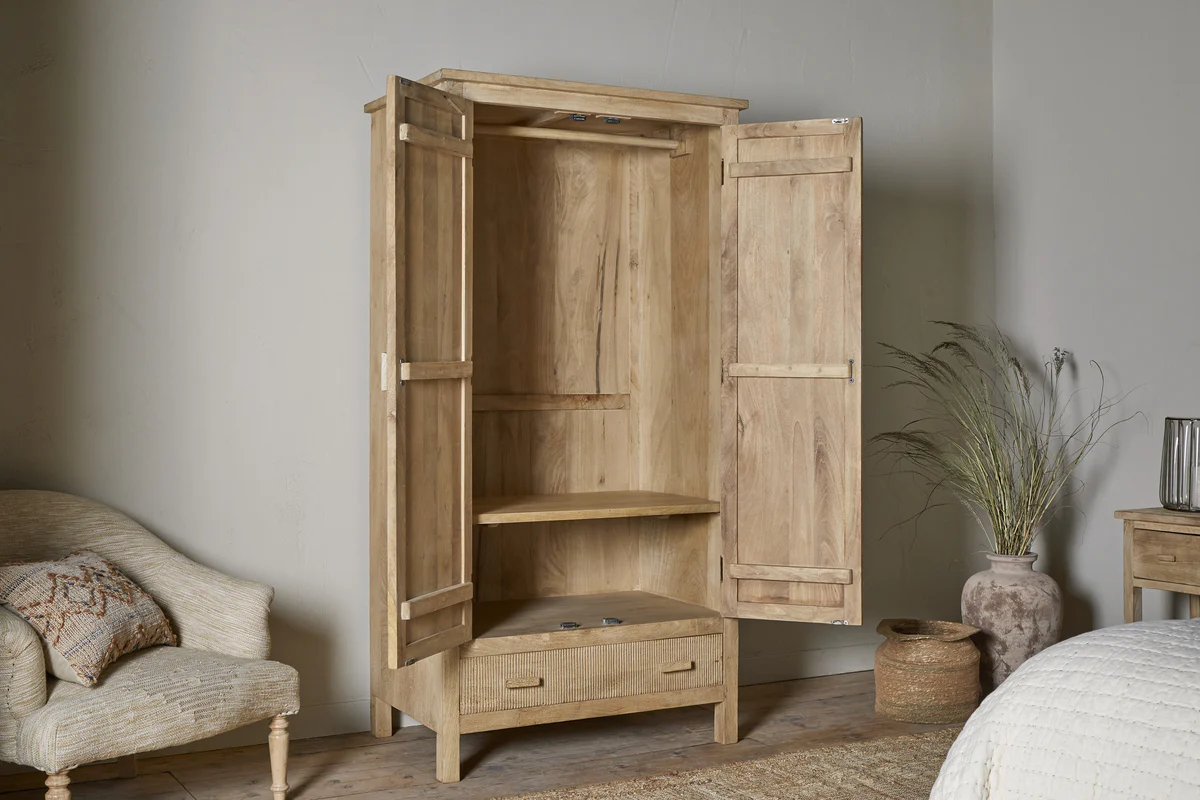 Vivan Grooved Wardrobe - Natural - Image 4