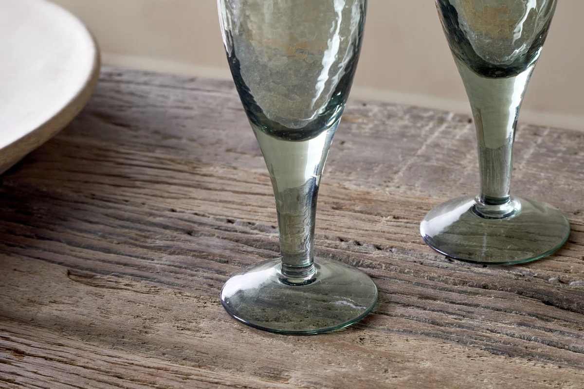 Yala Hammered Champagne Glass - Sage Green (Set of 4) - Image 2