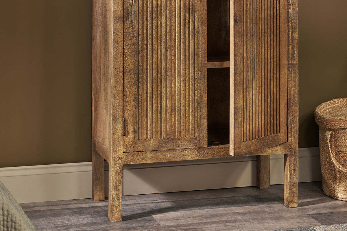 Yasha Reeded Mango Wood Cabinet - Image 4