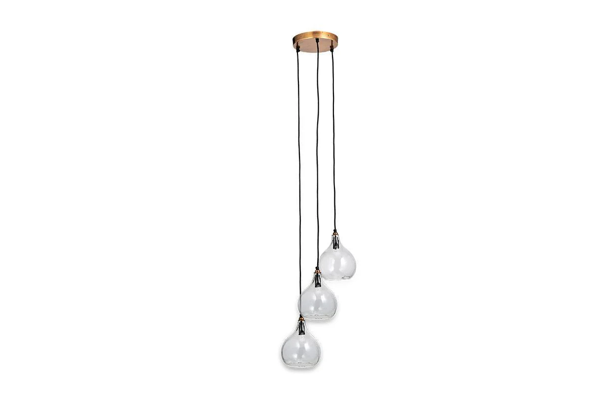 Ziva Recycled Glass Cluster Pendant - Clear - Image 5