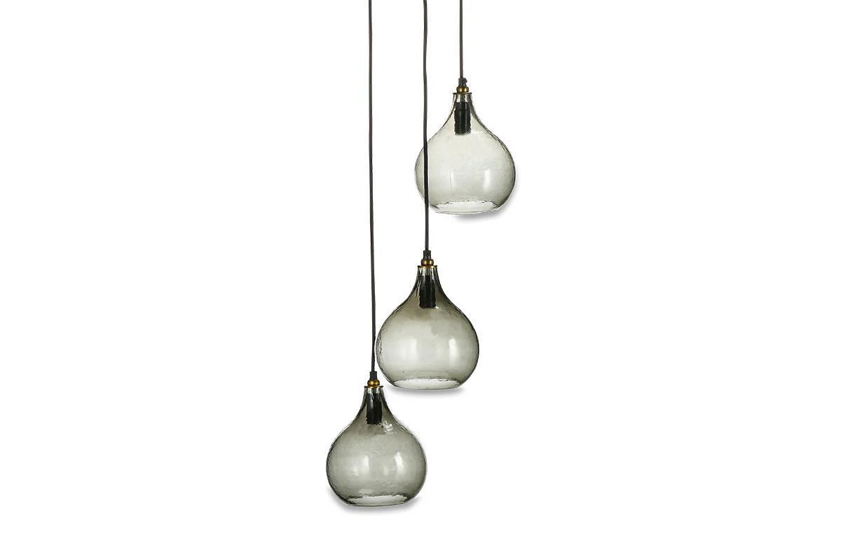 Ziva Recycled Glass Cluster Pendant - Green Smoke - Image 4