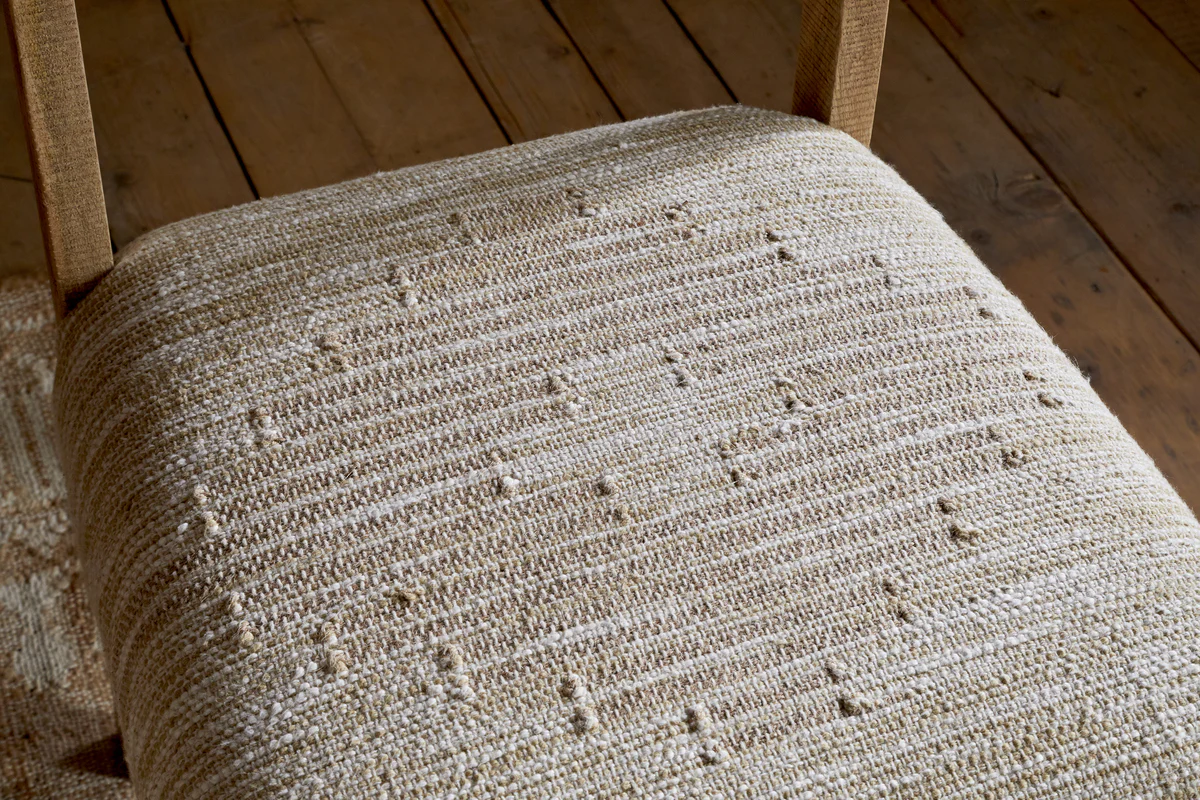 Zoha Cotton & Jute Upholstered Dining Chair - Natural - Image 8