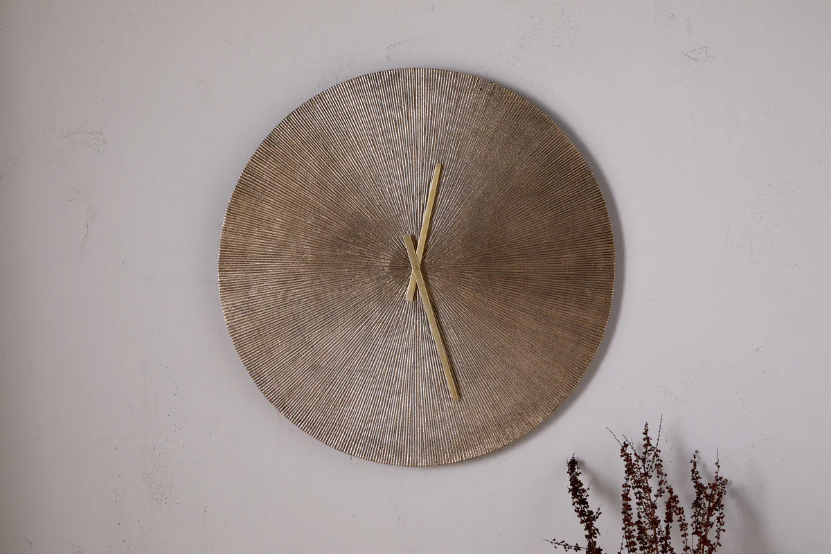 Zuwena Etched Wall Clock - Antique Brass - Image 3