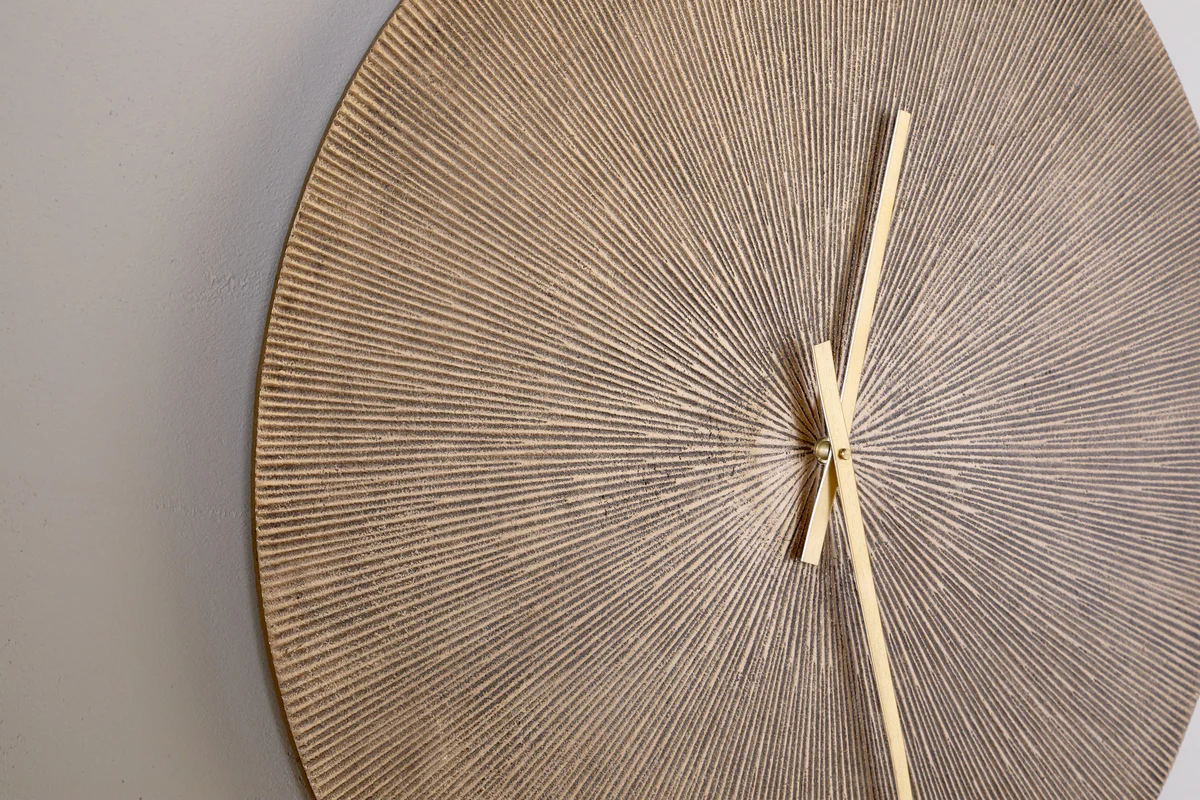 Zuwena Etched Wall Clock - Antique Brass - Image 6